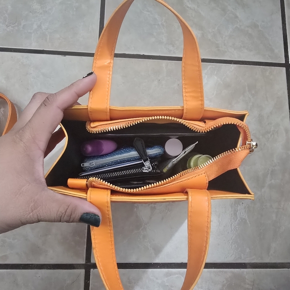 Orange “Protect Black Women” Mini Tote Bag w/ Crossbody Strap - Picture 4 of 4